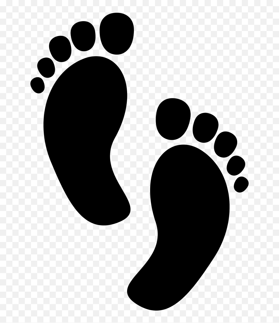 Emojione Bw 1f463 - Baby Footprints Clipart Emoji,Paw Emoji