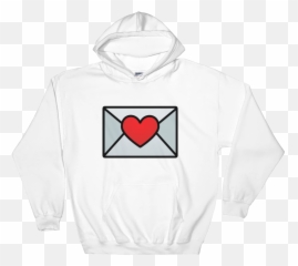 Love Email Emoji - White Hoodie Black Rose