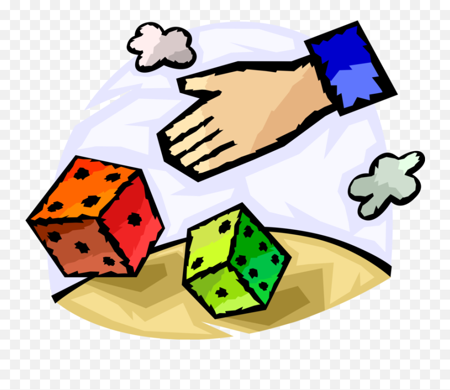 Vector Illustration Of Hand Rolls Casino Gambling Games - Clip Art Emoji,Rolls Eyes Emoji