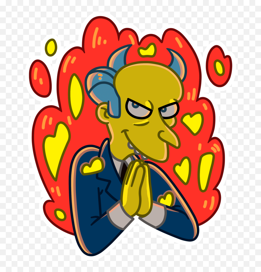 Devil Clipart Sticker Devil Sticker - Cartoon Emoji,Mr Burns Emoji