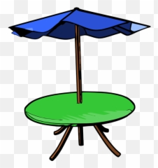 Table Umbrella Vector Drawing - Clipart Emoji
