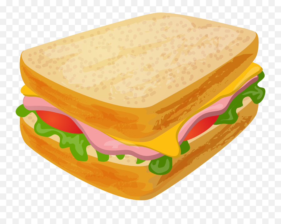 Transparent Background Sandwich Clipart Png - Ham And Cheese Sandwich Clip Art Emoji,Sandwich Emoji