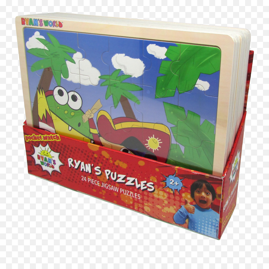 Kids Preferred Ryanu0027s World 24 Piece Wooden Jigsaw Puzzle Assortment - Box Emoji,Gator Emoji