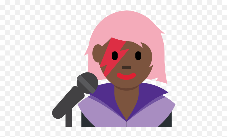 Woman Singer Emoji With Dark Skin Tone - Singer,Level 5 Emoji