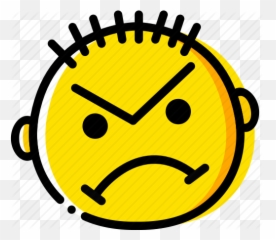 Angry Emoji Emoticon Face Icon - Silly Clipart Black And White