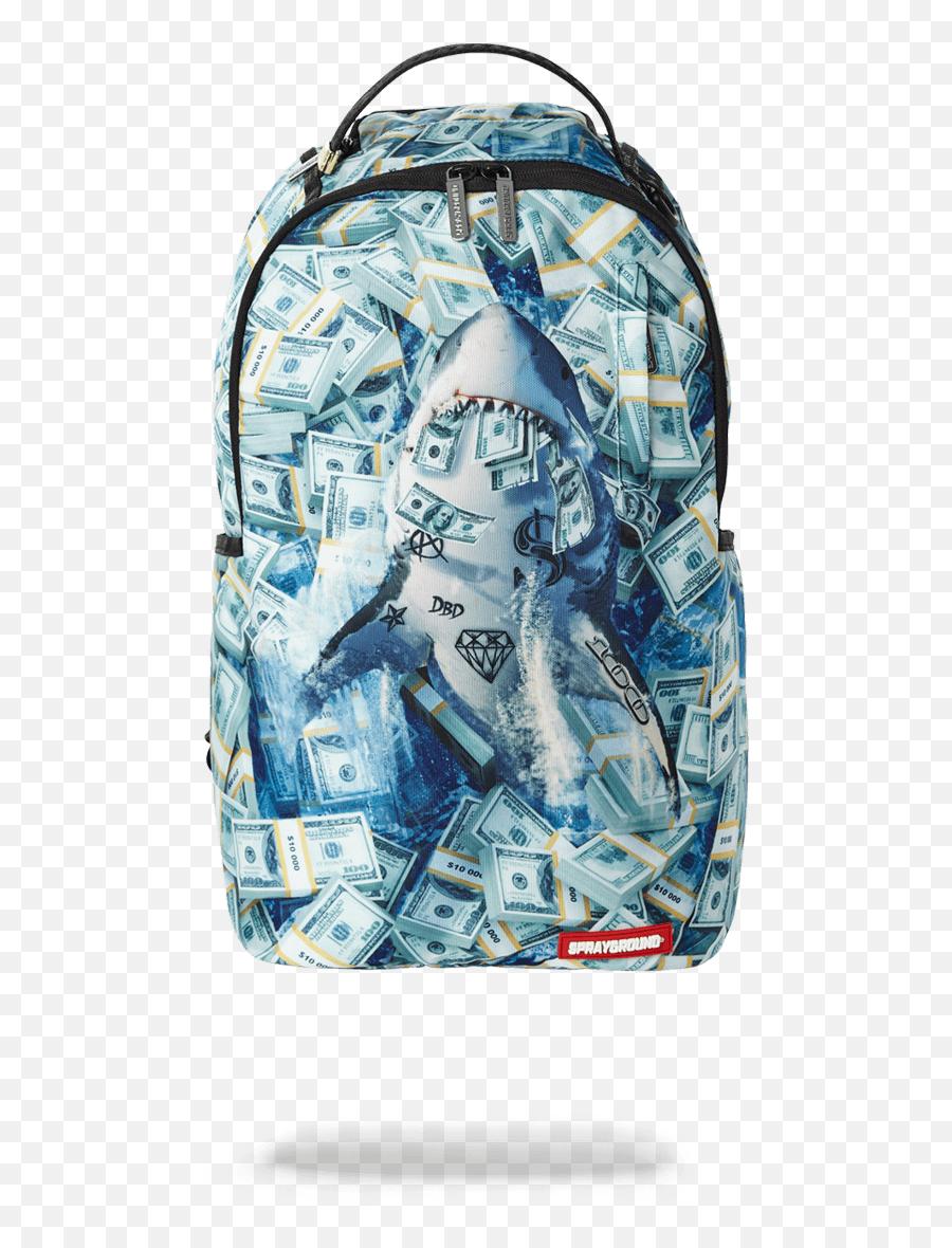Shark Eat Money Backpack - Sprayground Money Shark Backpack Emoji,Emoji Backpacks