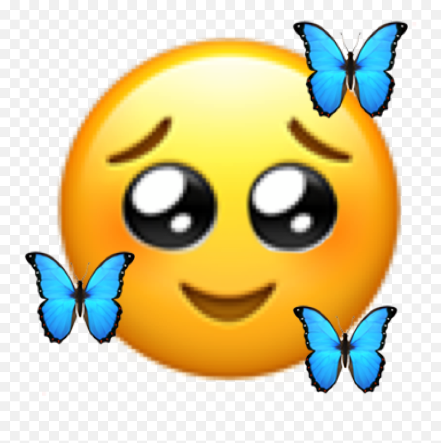 Sticker Emoji Cute Effects Sticker By Ponaktrinity - Pleading Eyes Emoji Apple,Butterfly Emoticon