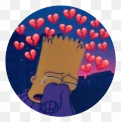 Aesthetic Broken Hearted Simpsons Wallpaper - Broken Heart Bart Sad Simpson Emoji,Broke Emoji