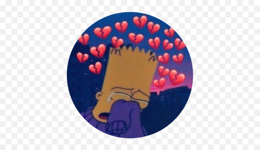 Aesthetic Broken Hearted Simpsons Wallpaper - Broken Heart Bart Sad Simpson Emoji,Broke Emoji