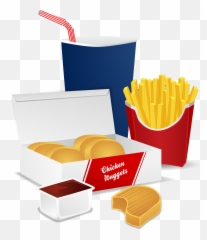 Fast Food Meal Vector Clipart Image - Junk Food Clipart Transparent Emoji,Anime Emotion Symbols