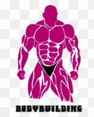 Muscular Athlete - Clip Art Bodybuilder Logo Emoji,Breast Cancer Ribbon Emoji
