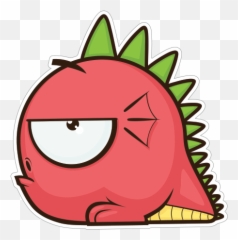 Printed Vinyl Cartoon Dragon - Icon Thng Khng Long Emoji