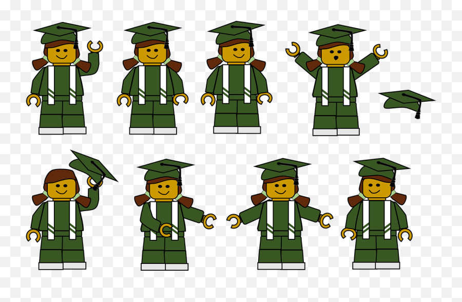 Girl Graduation Green Graduate - Boys And Girls Graduating Clip Art Emoji,Cap And Gown Emoji