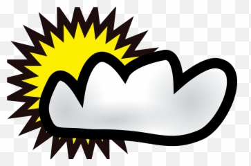 Sun Cloud Weather Cartoon Symbols - Cloudy And Sunny Emoji