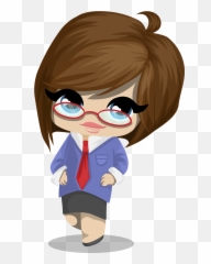 Chibi Girl Glasses Business Woman - Emoji