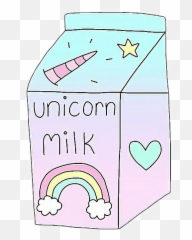 Stickers Leche Milk Unicorn Unicornio Arcoiris Emoji - Draw Unicorn Milk,Milk Emoji
