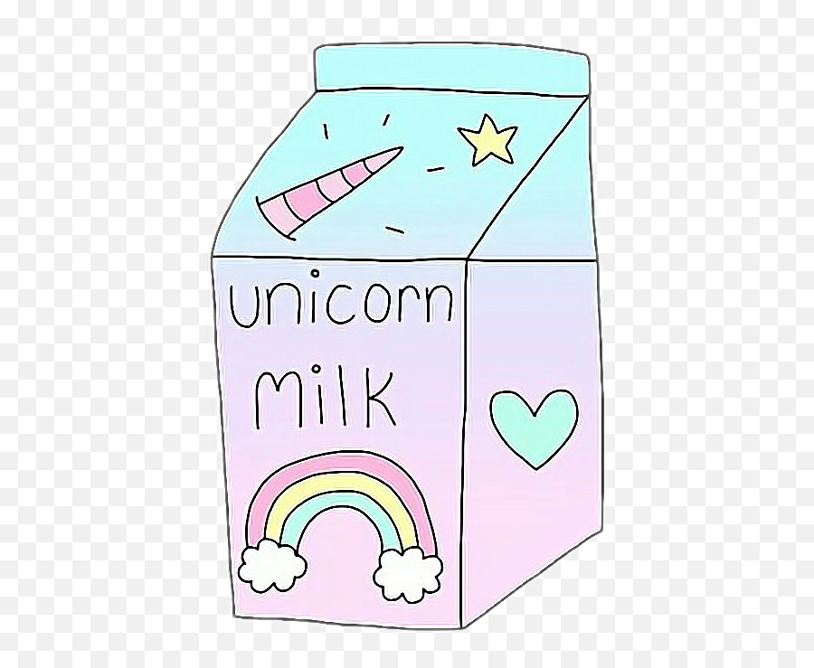 Stickers Leche Milk Unicorn Unicornio Arcoiris Emoji - Draw Unicorn Milk,Milk Emoji