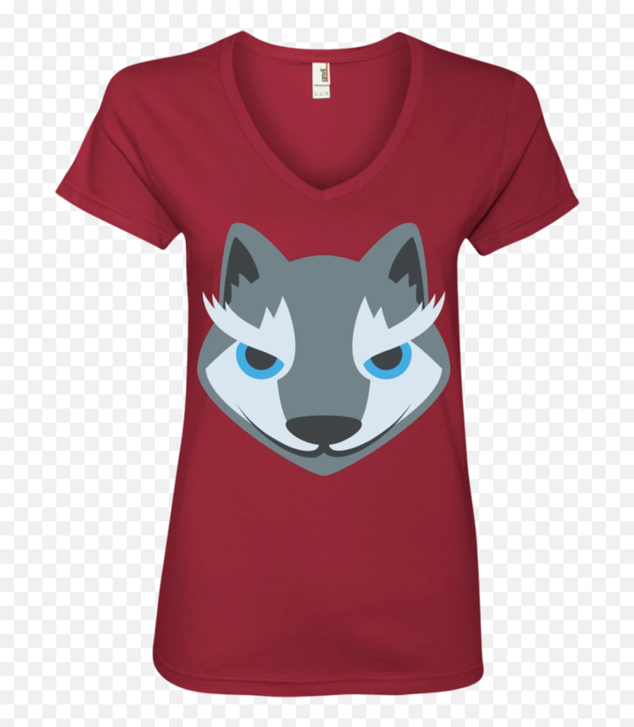 Wolf Face Emoji Ladiesu0027 V - Neck Tshirt U2013 That Merch Store Hogwarts Wasn T Hiring Shirt,69 Emoji