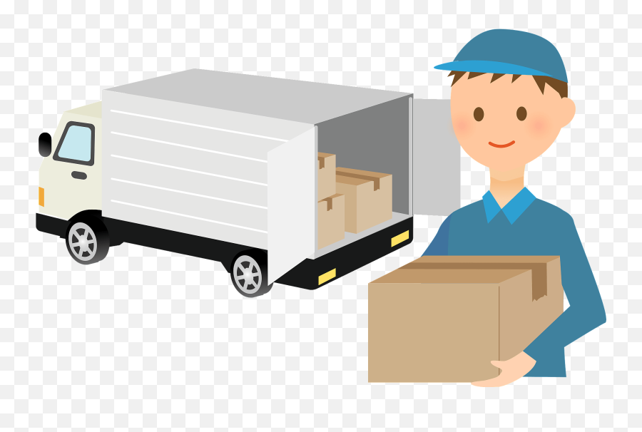Courier Truck Clipart - Courier Delivery Truck Clipart Emoji,Pickup Truck Emoji