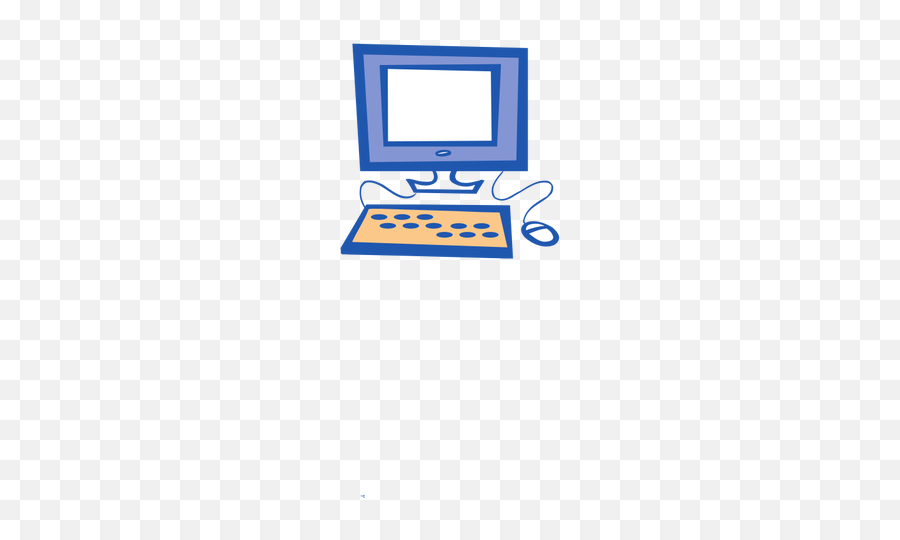 Simple Computer Vector Drawing - Computer Clip Art Blue Png Emoji,Facebook Emoji Keyboard Shortcuts