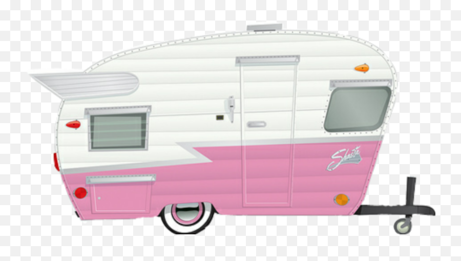 Shasta Camper Watercolor Pink Camping - Vintage Camper Clipart Emoji,Camping Trailer Emoji