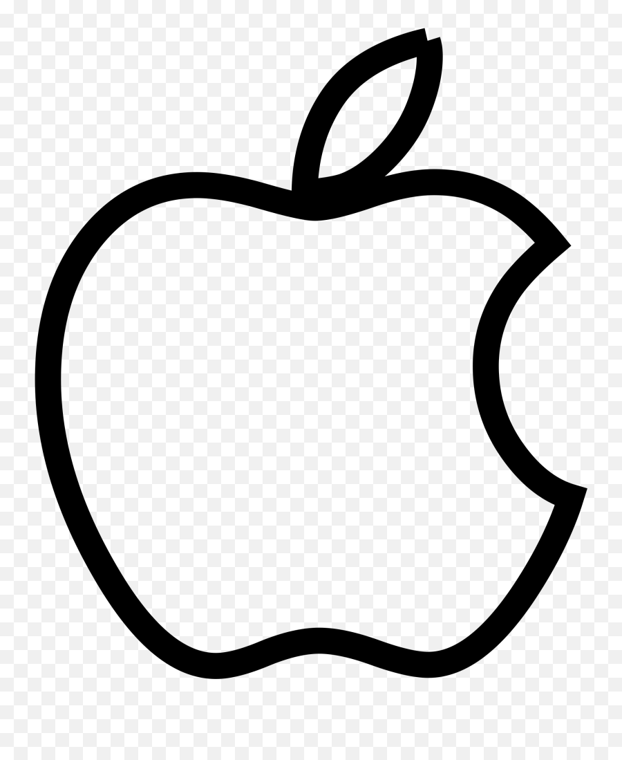 Apple Logo Clipart Black And White - Apple Logo Line Png Emoji,Apple Logo Emoji