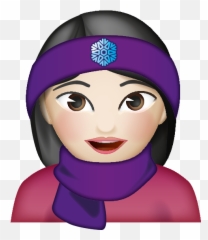 Woman With Winter Accessoires - Cartoon Emoji