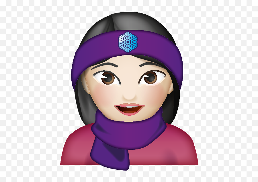 Woman With Winter Accessoires - Cartoon Emoji,Winter Emoji