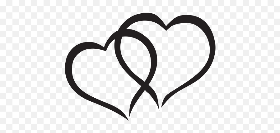 Heart Wedding Clipart Heart Wedding - Interlocking Hearts Black And White Emoji,Sideways Heart Emoji