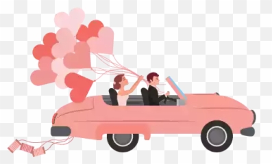 Love Whatsapp Stickers - Wedding Couple In Car Vector Emoji,Hula Emoji