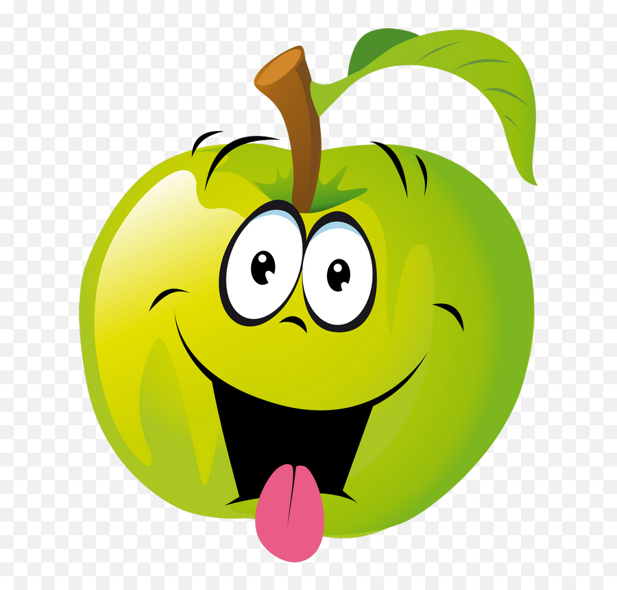 Fruit Clipart Smiley Face Fruit Smiley Face Transparent - Cartoon Green Apple Clipart Emoji,Broom Emoticon