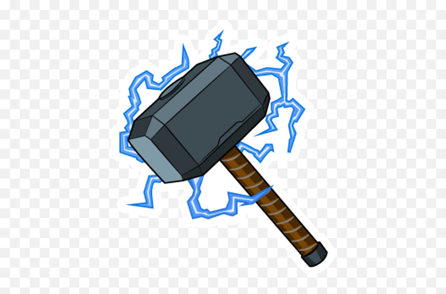 Thor Mjolnir Hammer With Lightning - Thors Hammer With Lightning Drawing Emoji,Lightning Emoji