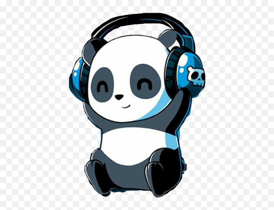 Panda Headphones Music Sticker By - Wlkanja Cartoon Panda With Headphones Emoji,Headphone Emoji
