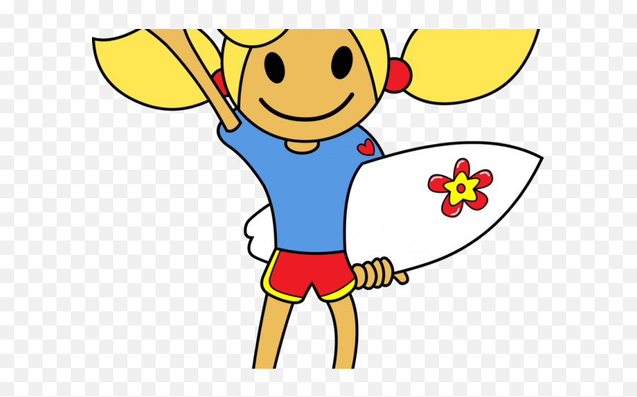 Surfer Clipart Female Surfer - Clipart Surfing Boy And Girl Cartoon Hawaii Girl Surfer Clipart Emoji,Surfer Hand Emoji