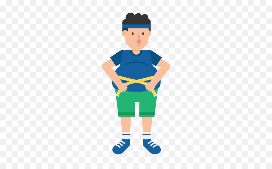 Fat Man Measuring Waist Cartoon - Weight Scale Cartoon Png Emoji,Nba Player Emoji