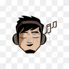 Young Man With Headphones Vector Image - Person With Headphones Cartoon Emoji,Headphone Emoticon