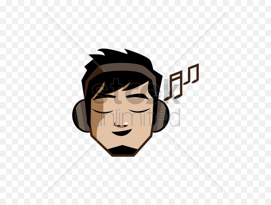 Young Man With Headphones Vector Image - Person With Headphones Cartoon Emoji,Headphone Emoticon