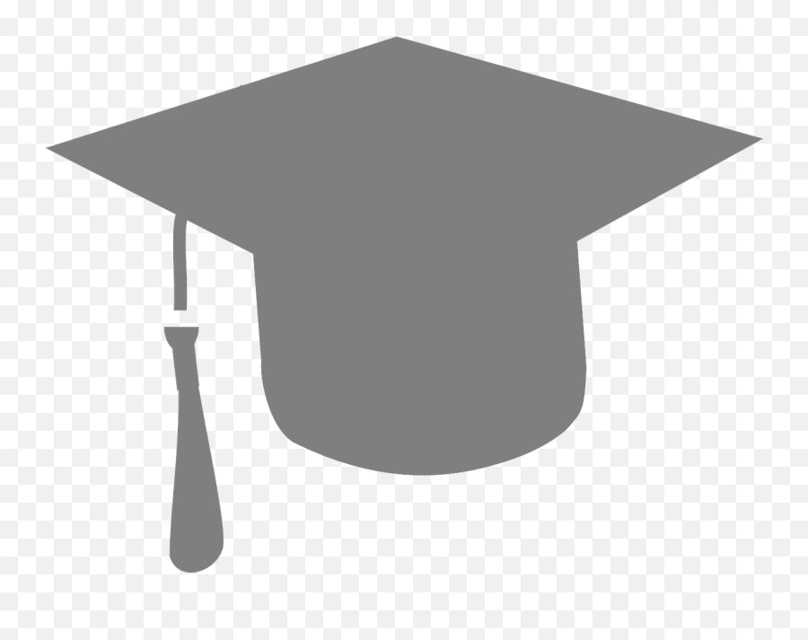 Graduation College Silhouette Grey Hat - Graduation Hat Emoji,Cap And Gown Emoji