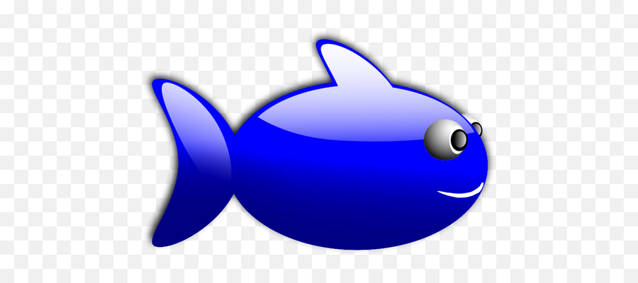 Glossy Blue Fish Vector Illustration - Fish Cartoon Transparent Background Jpg Emoji,Fish Emoji