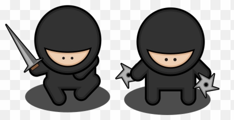 Black Ninja Swords Masks Cartoon - Transparent Emoji