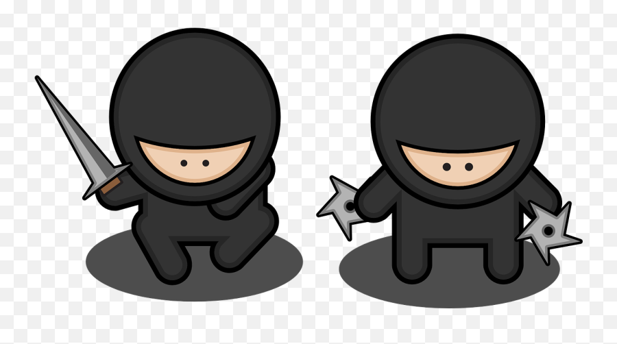 Black Ninja Swords Masks Cartoon - Cartoon Ninja Transparent Emoji,Two Swords Emoji