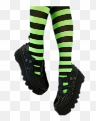 Shoes Socks Black Green Halloween - Sock Emoji,Black Emoji Socks