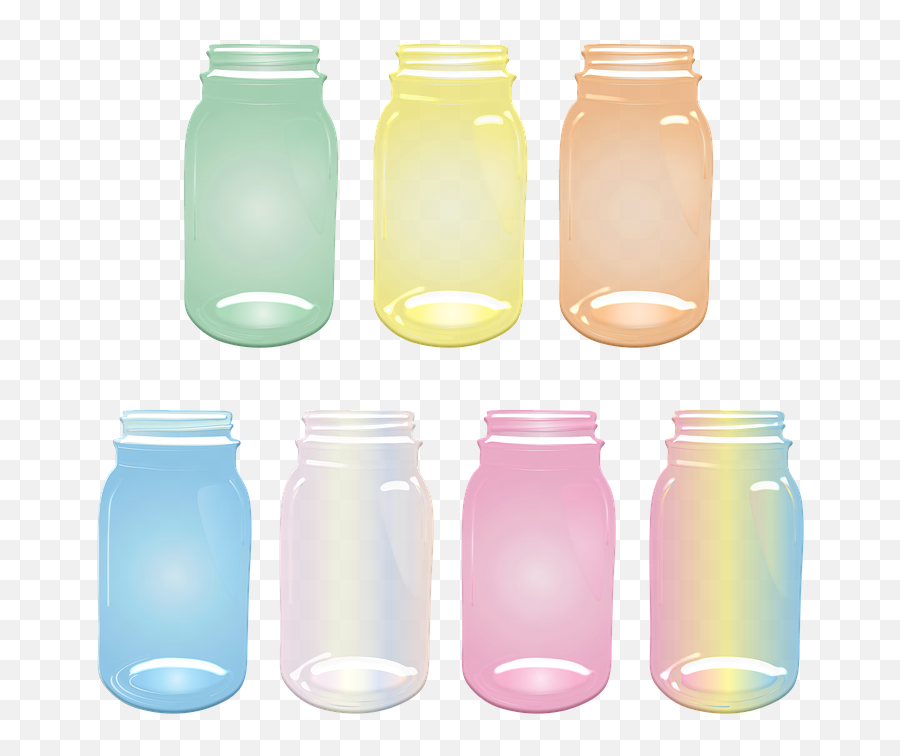 Mason Jars Colorful Transparent - Glass Bottle Emoji,Bottle Flip Emoji
