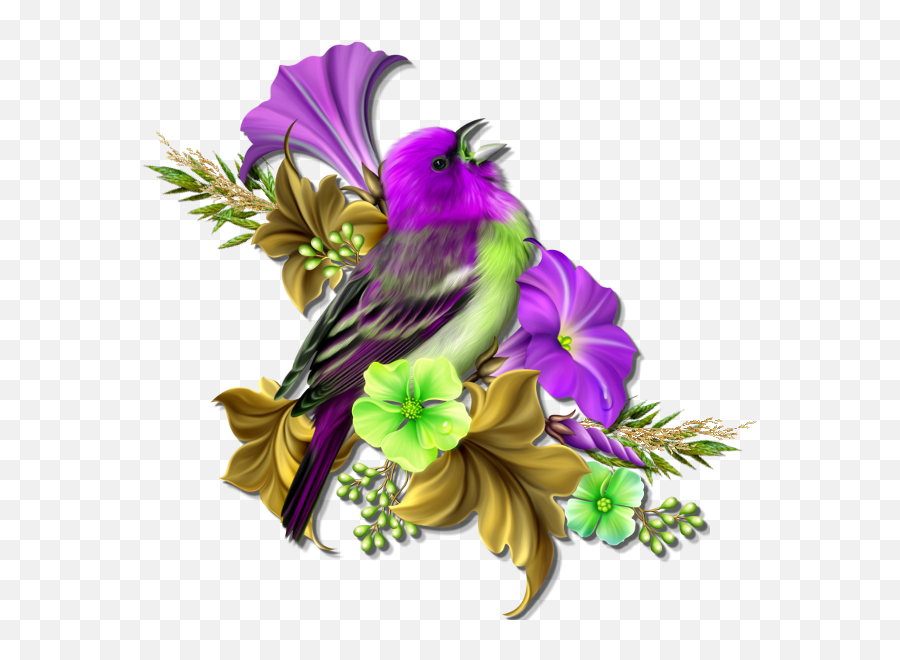 Beautiful Bird And Flower Art Emoji,Peacock Emoji