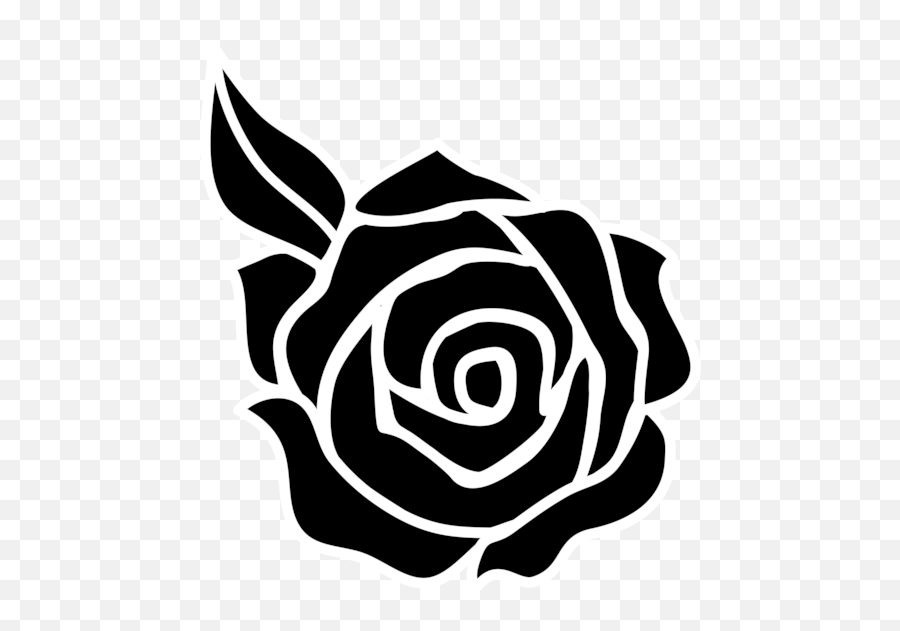 Cartoon Rose Black And White - Rose Black And White Clipart Emoji,Black Rose Emoji