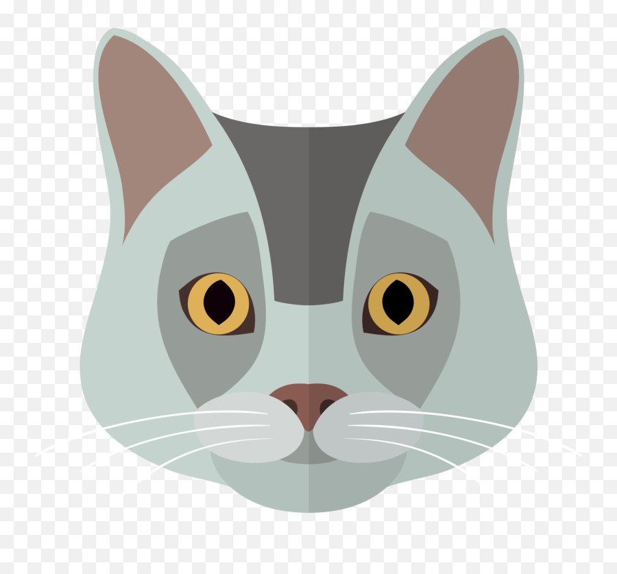 Kittens Clipart Gray Cat Kittens Gray Cat Transparent Free - Cartoon Cat Head No Background Emoji,Grey Cat Emoji