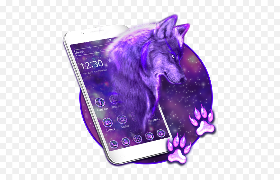 Spiky Snow Wolf Theme - Smartphone Emoji,Wolf Emojis