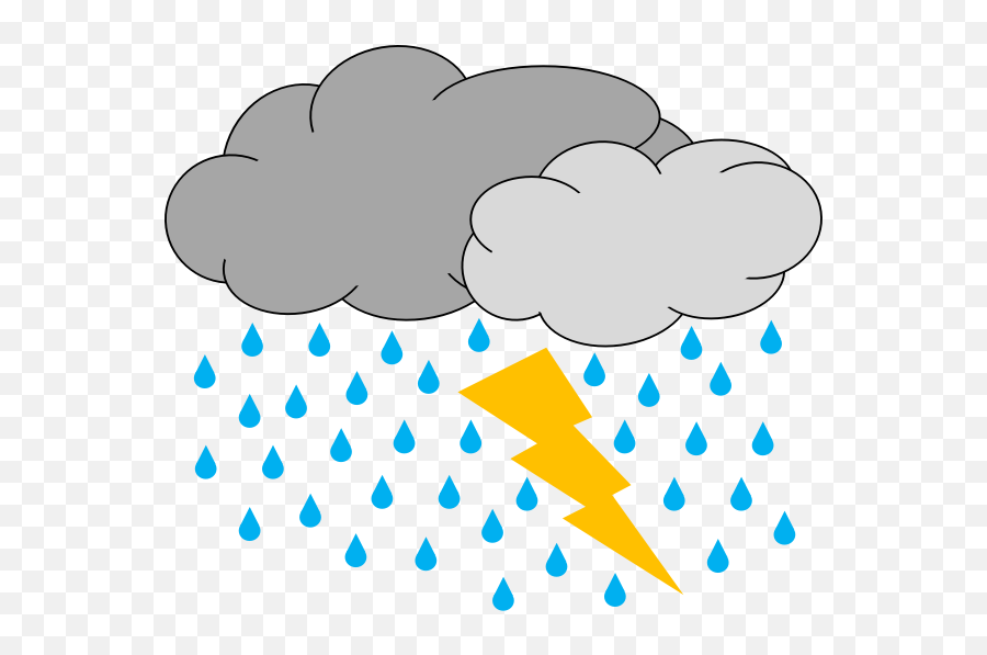 Vector Image Of Two Clouds With Rain And Lighting Weather - Thunder And Lightning Clip Art Emoji,Fist Emoticon