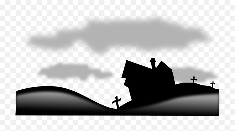 Haunted Halloween Rip Black Dead - Cartoon Graveyard Black Emoji,Creepy Emoticon