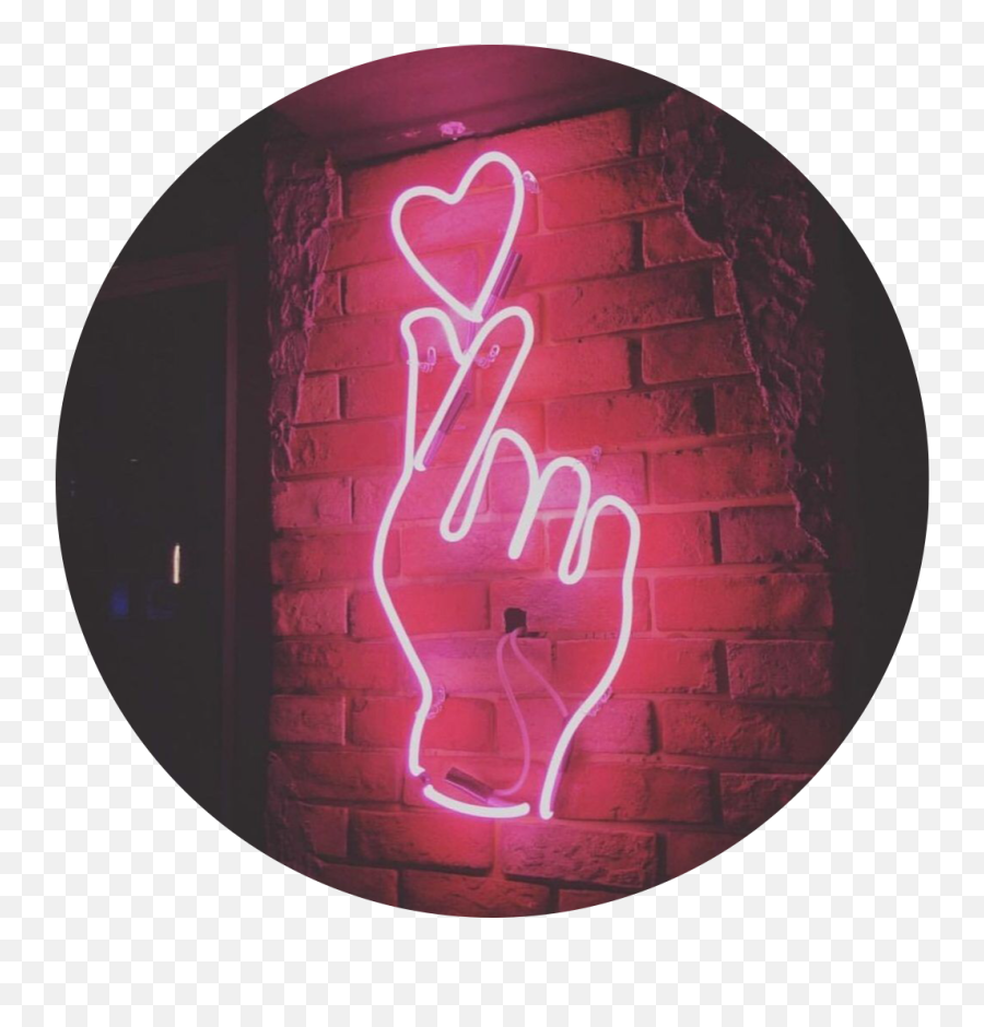 Fingerheart Korean Lights Neon Pink - Korean Aesthetic Finger Heart Emoji,Korean Finger Heart Emoji